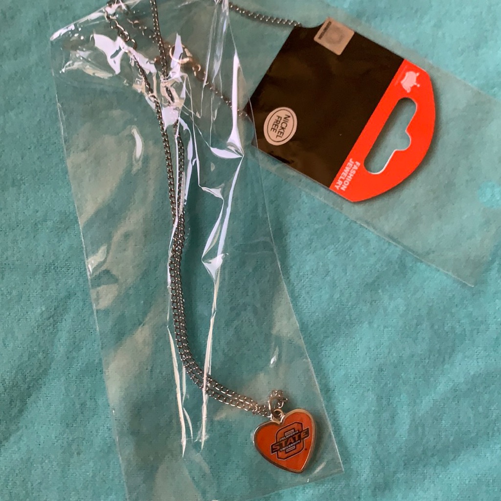 Oklahoma State University Heart Logo Necklace